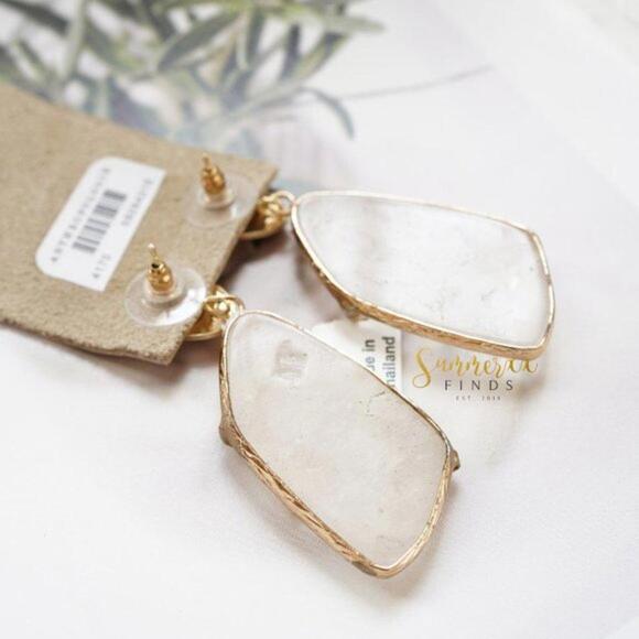 Anthropologie Nori Drop Earrings Clear Quartz - Picture 9 of 12